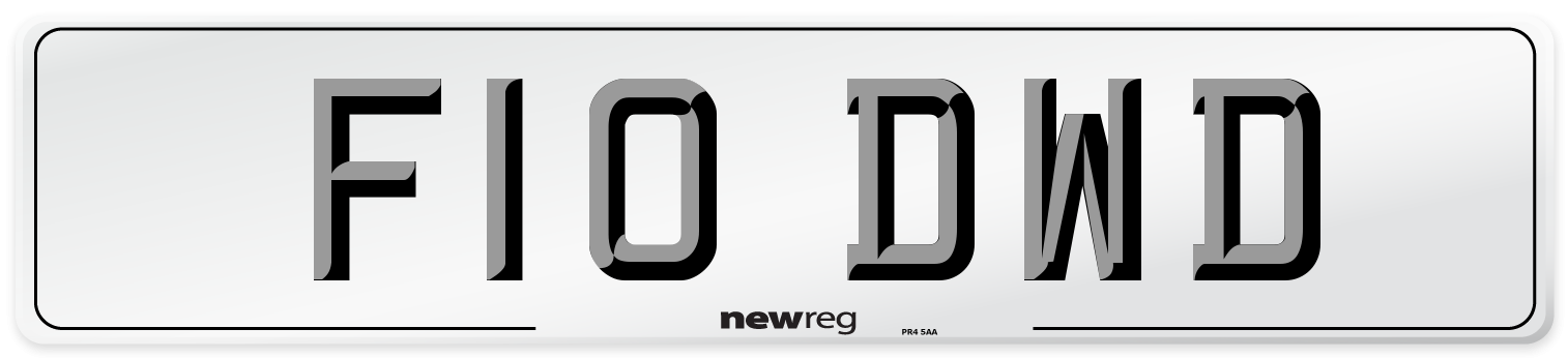 F10 DWD Number Plate from New Reg